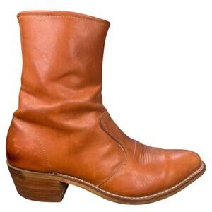 Rare Vintage 70s Double-H Men’s Banana Honey Tan Leather Campus Boots Size 11 D